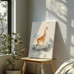 Giraffe (Giraffa Camelopardalis) - Charles Dessalines D'Orbigny - Framed Canvas Wall Art Print | House Prints