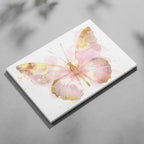 Golden Pink Blush Spring Butterfly - Framed Canvas Wall Art Print | House Prints