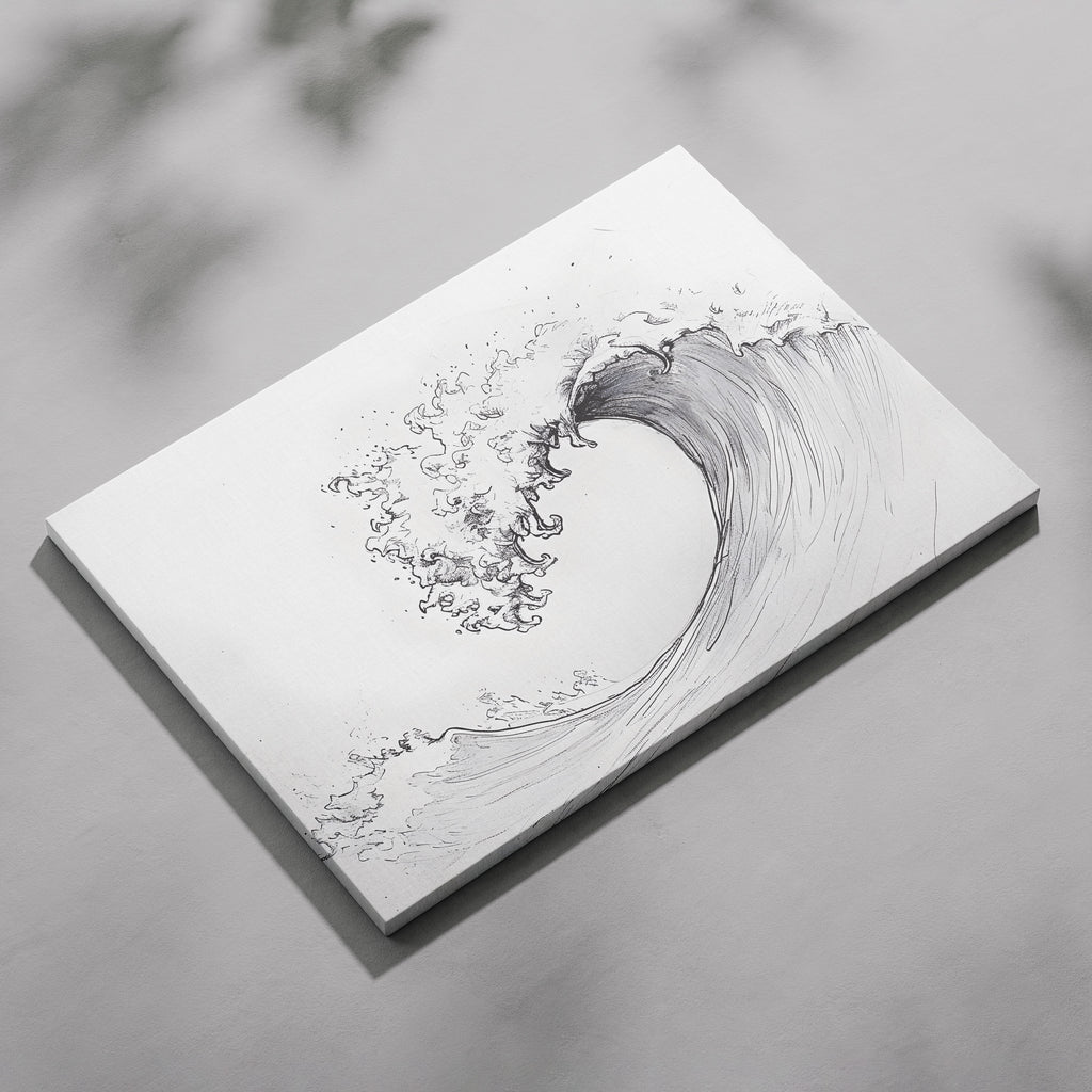 Graceful Wave in Motion - Framed Canvas Wall Art Print | House Prints