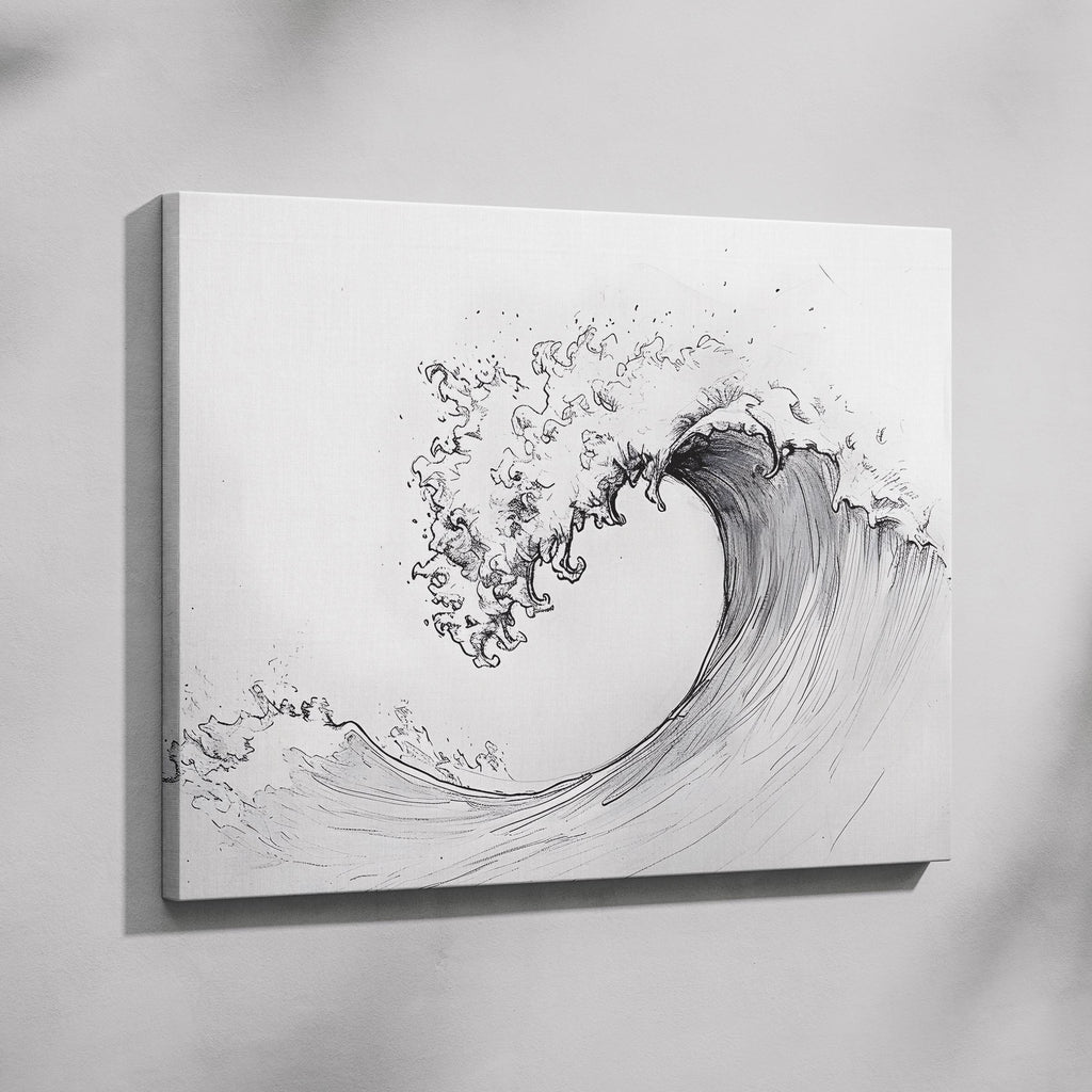 Graceful Wave in Motion - Framed Canvas Wall Art Print | House Prints