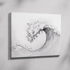 Graceful Wave in Motion - Framed Canvas Wall Art Print | House Prints