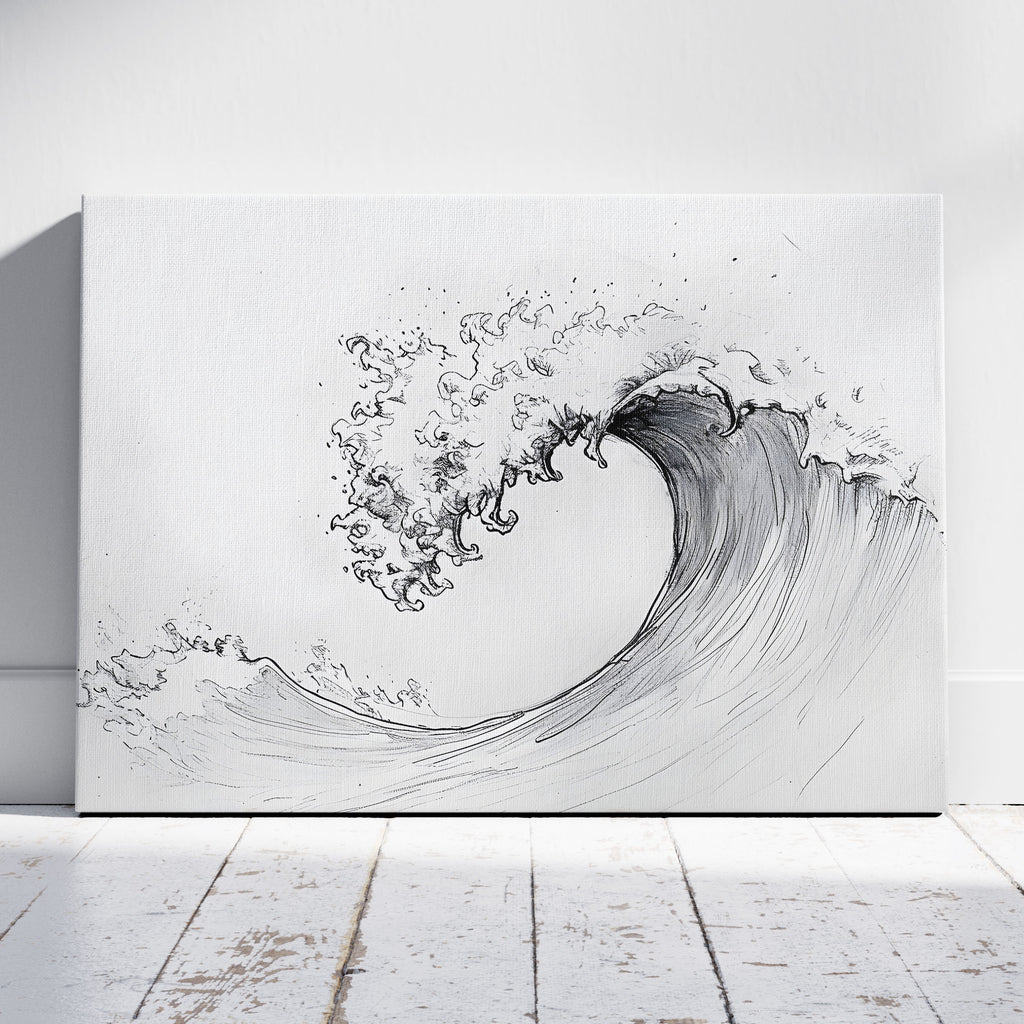Graceful Wave in Motion - Framed Canvas Wall Art Print | House Prints