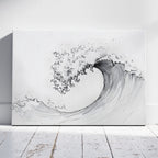 Graceful Wave in Motion - Framed Canvas Wall Art Print | House Prints