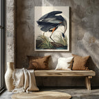 Great Blue Heron Of America - John James Audubon - Framed Canvas Wall Art Print | House Prints