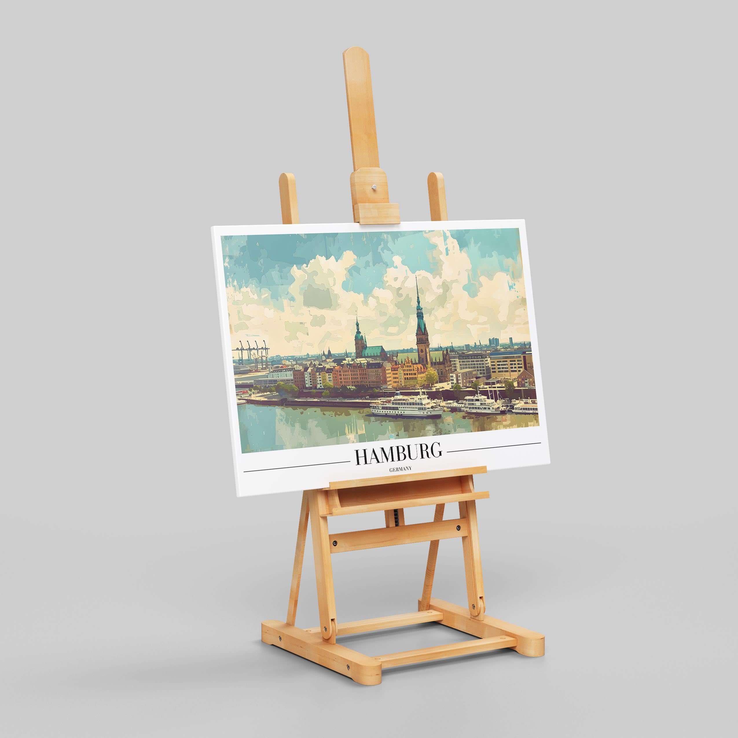 Hamburg Germany Harbour City World Travel - Framed Canvas Wall Art Print | House Prints