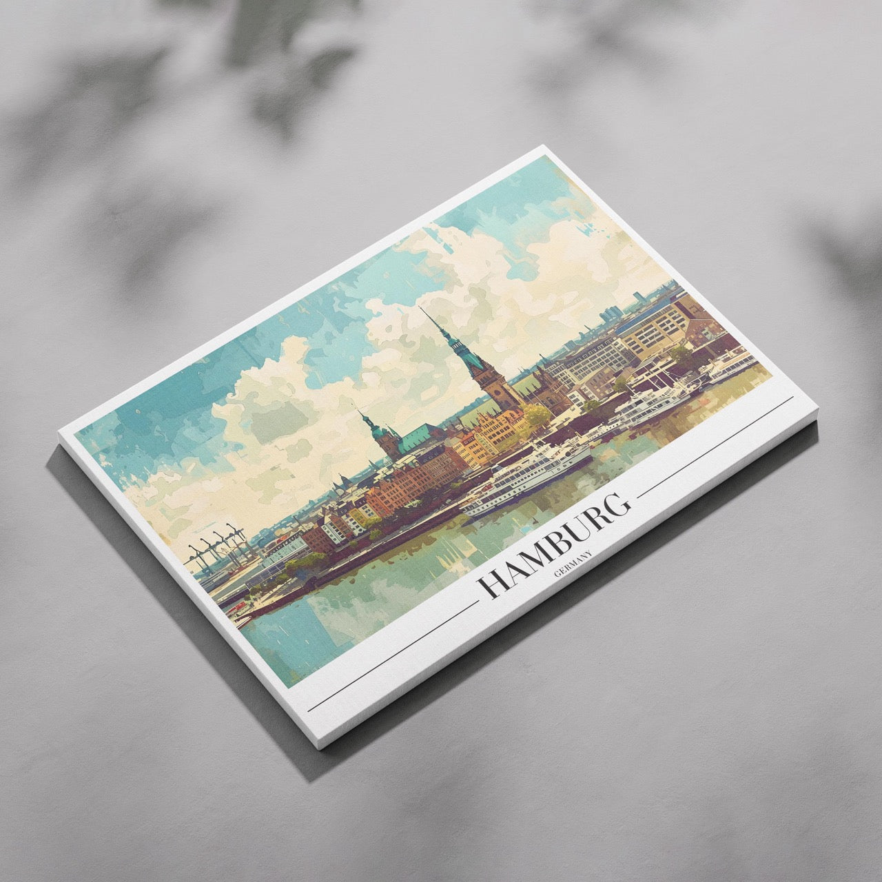 Hamburg Germany Harbour City World Travel - Framed Canvas Wall Art Print | House Prints