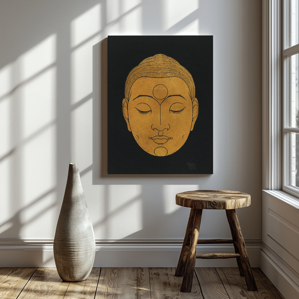 Head of Buddha - Reijer Stolk - Framed Canvas Wall Art Print | House Prints
