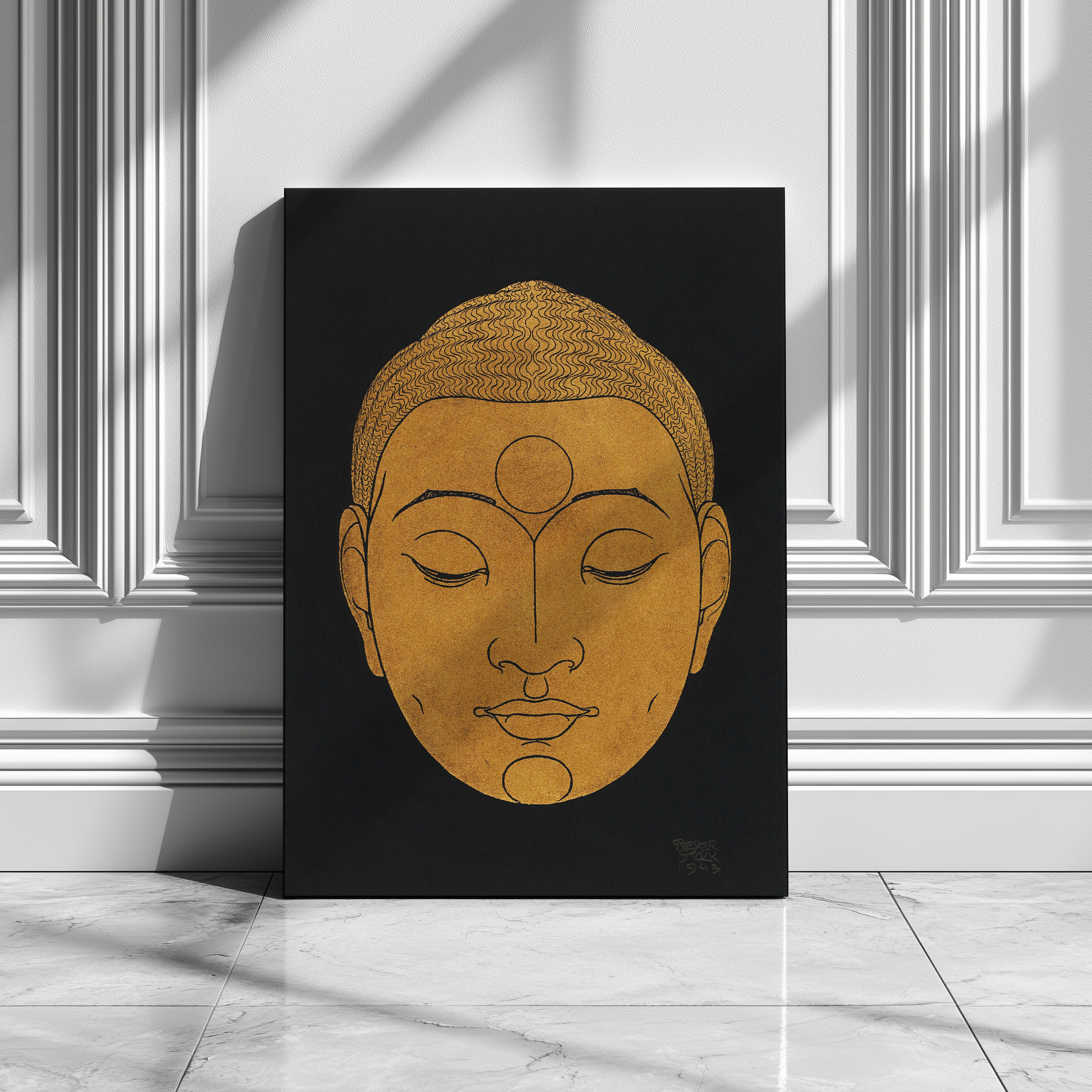 Head of Buddha - Reijer Stolk - Framed Canvas Wall Art Print | House Prints