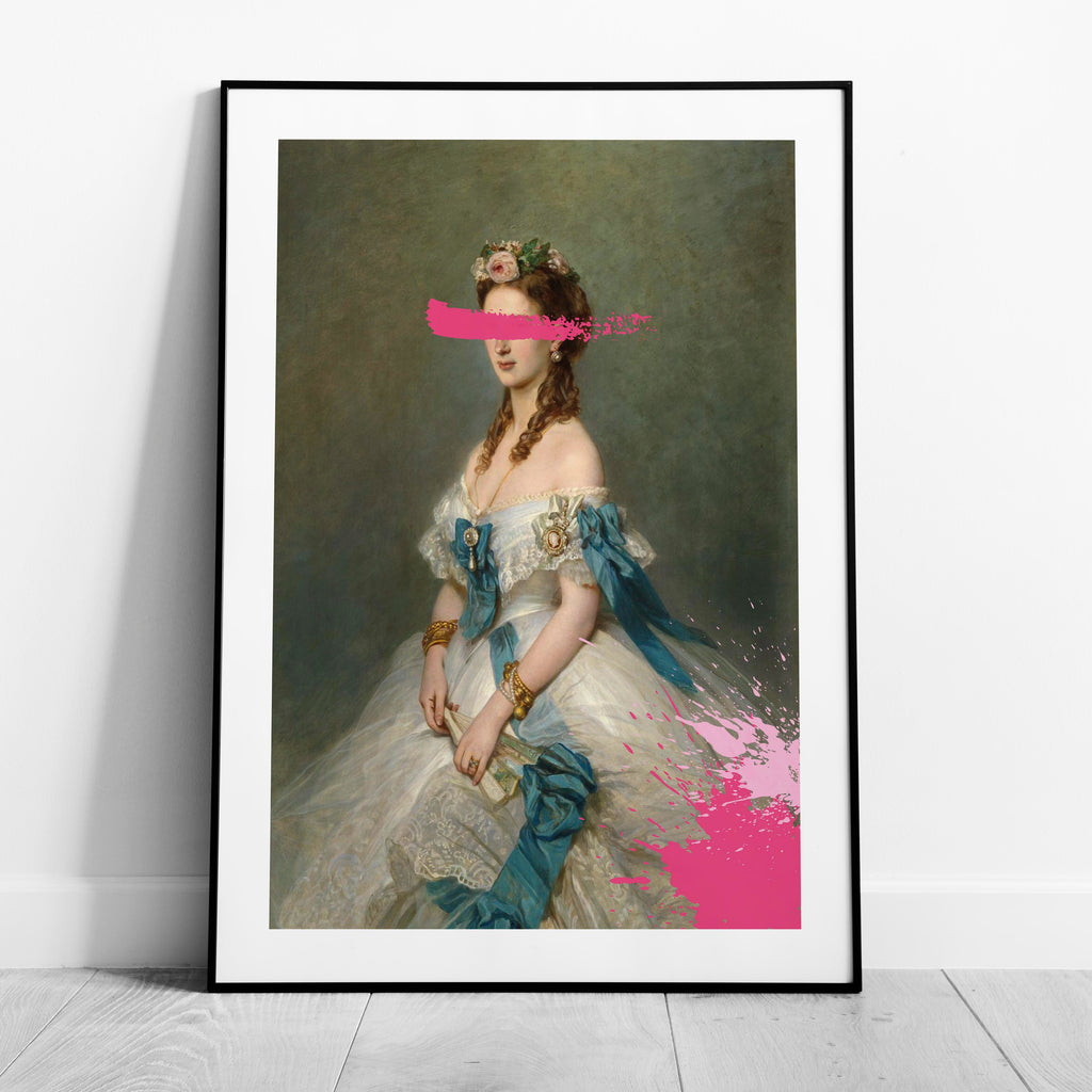 Hot Pink Paint Splatter Classic Alexandra - Rolled Poster Wall Art Print | House Prints