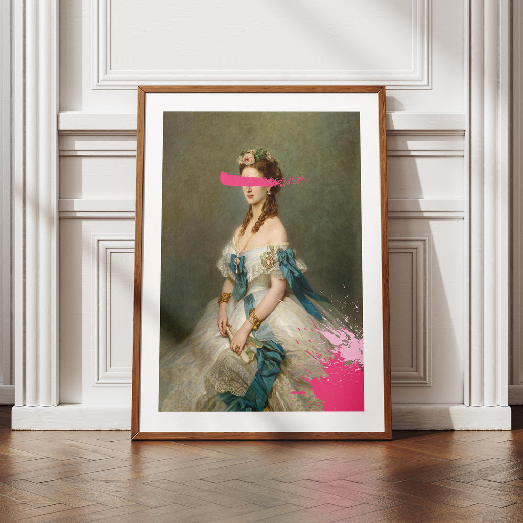 Hot Pink Paint Splatter Classic Alexandra - Rolled Poster Wall Art Print | House Prints