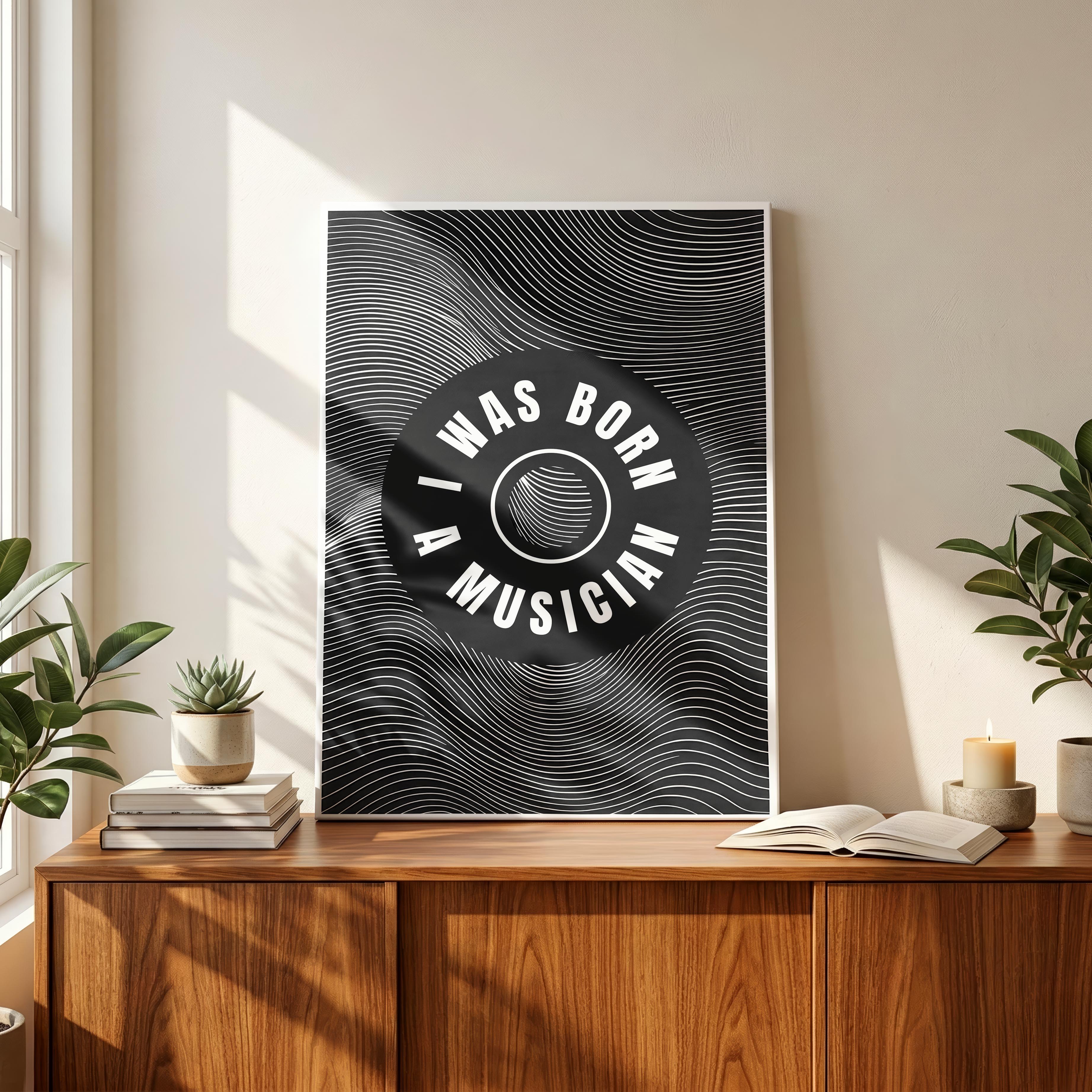 I Was Born a Musician Abstract Lines - Framed Canvas Wall Art Print | House Prints
