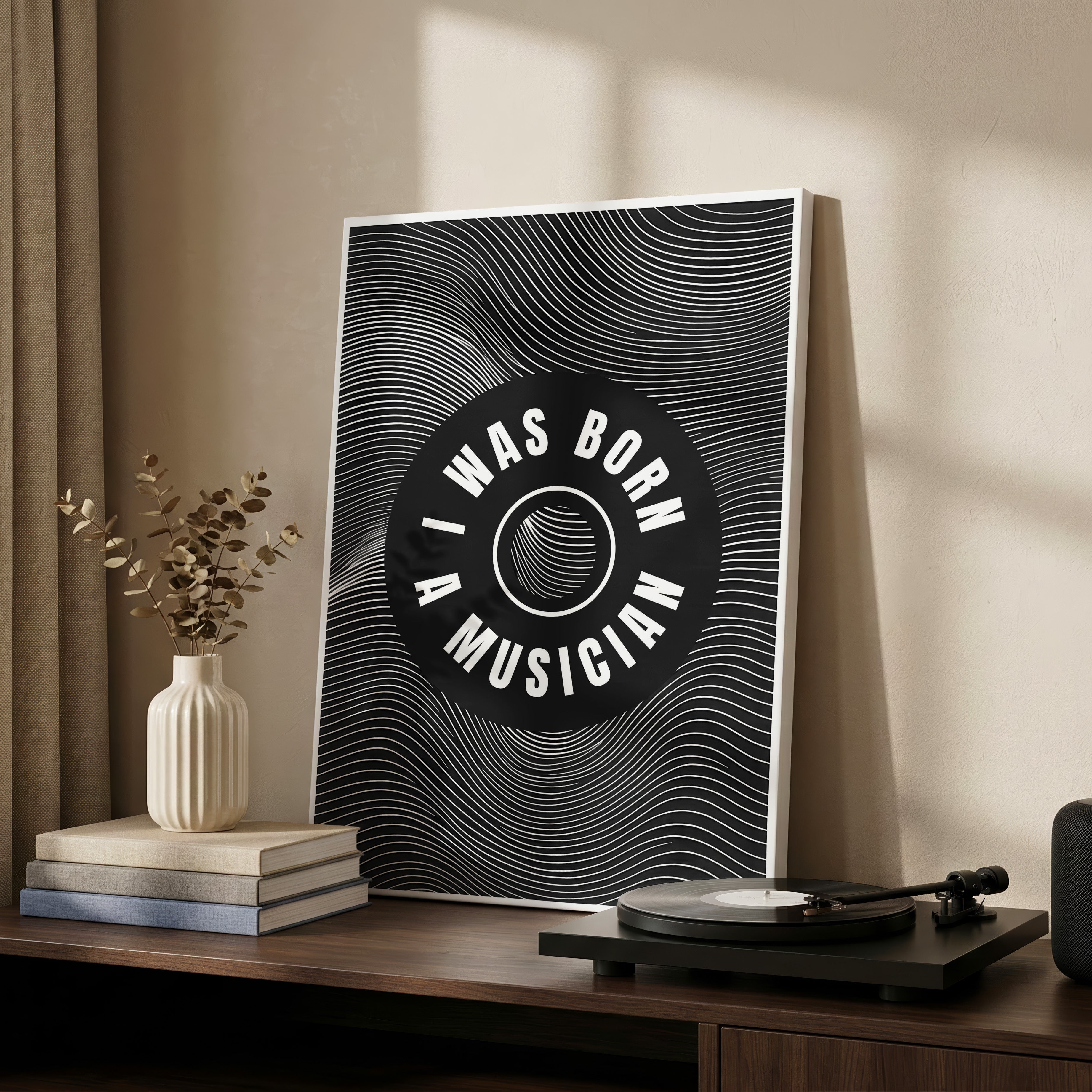 I Was Born a Musician Abstract Lines - Framed Canvas Wall Art Print | House Prints
