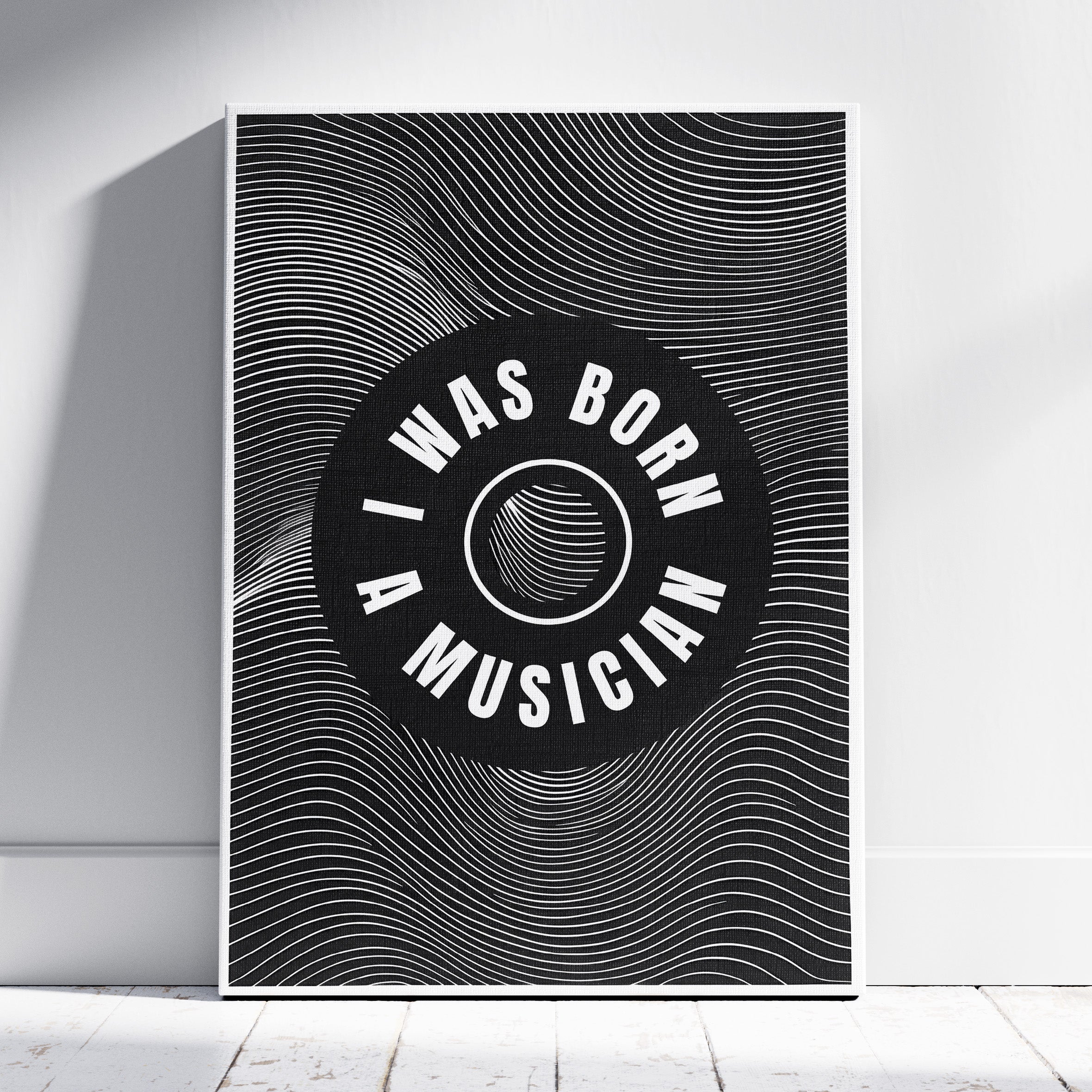 I Was Born a Musician Abstract Lines - Framed Canvas Wall Art Print | House Prints