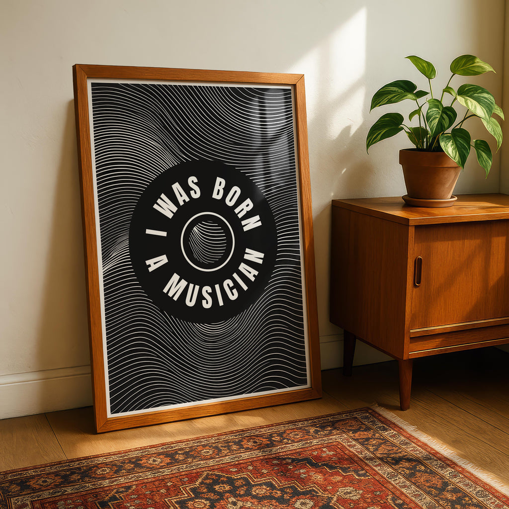 I Was Born a Musician Abstract Lines - Rolled Poster Wall Art Print