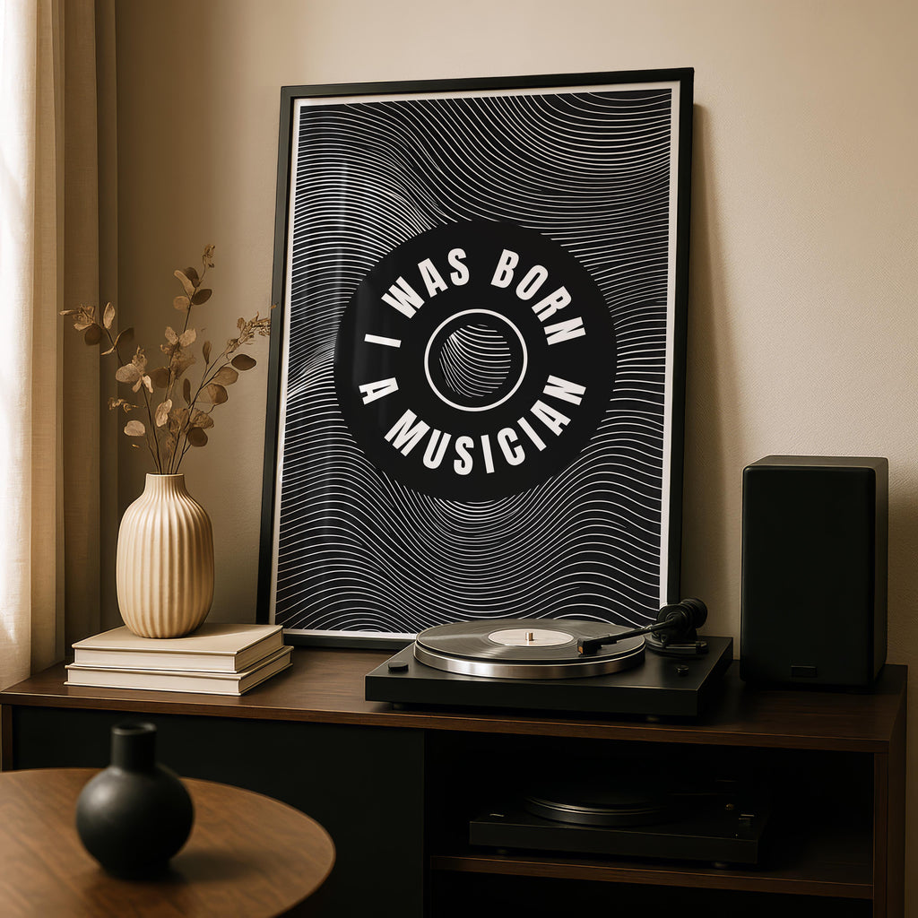 I Was Born a Musician Abstract Lines - Rolled Poster Wall Art Print