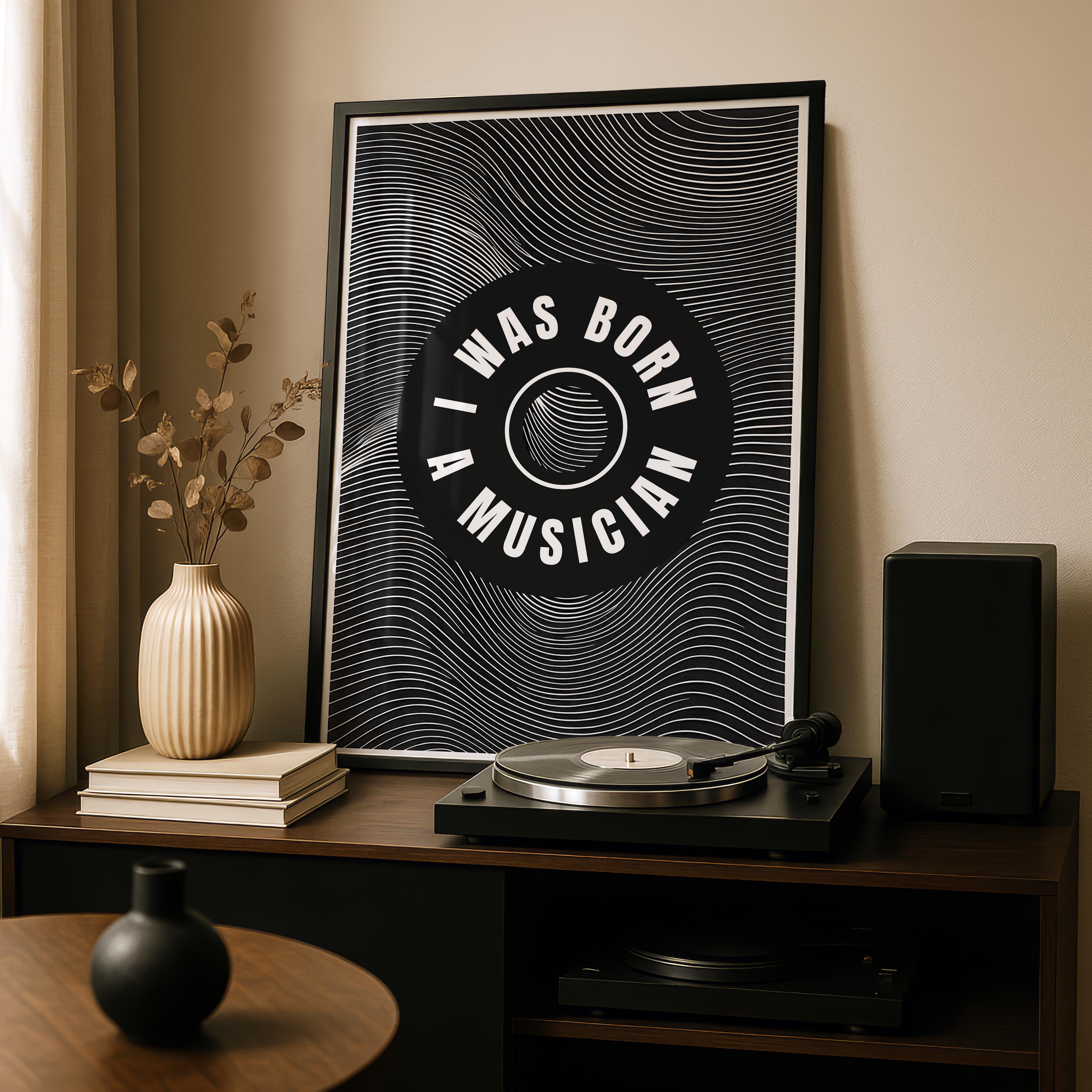I Was Born a Musician Abstract Lines - Rolled Poster Wall Art Print