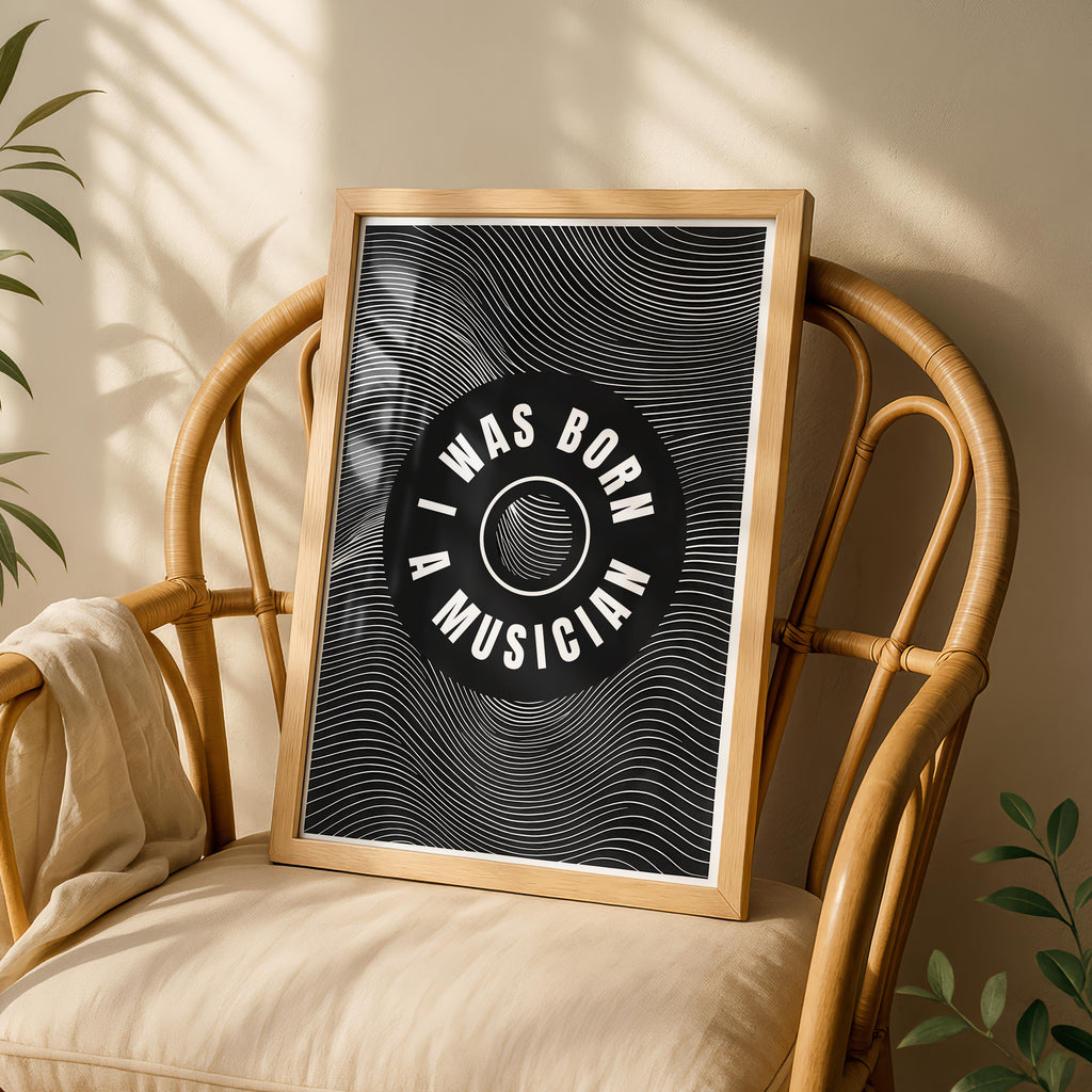I Was Born a Musician Abstract Lines - Rolled Poster Wall Art Print