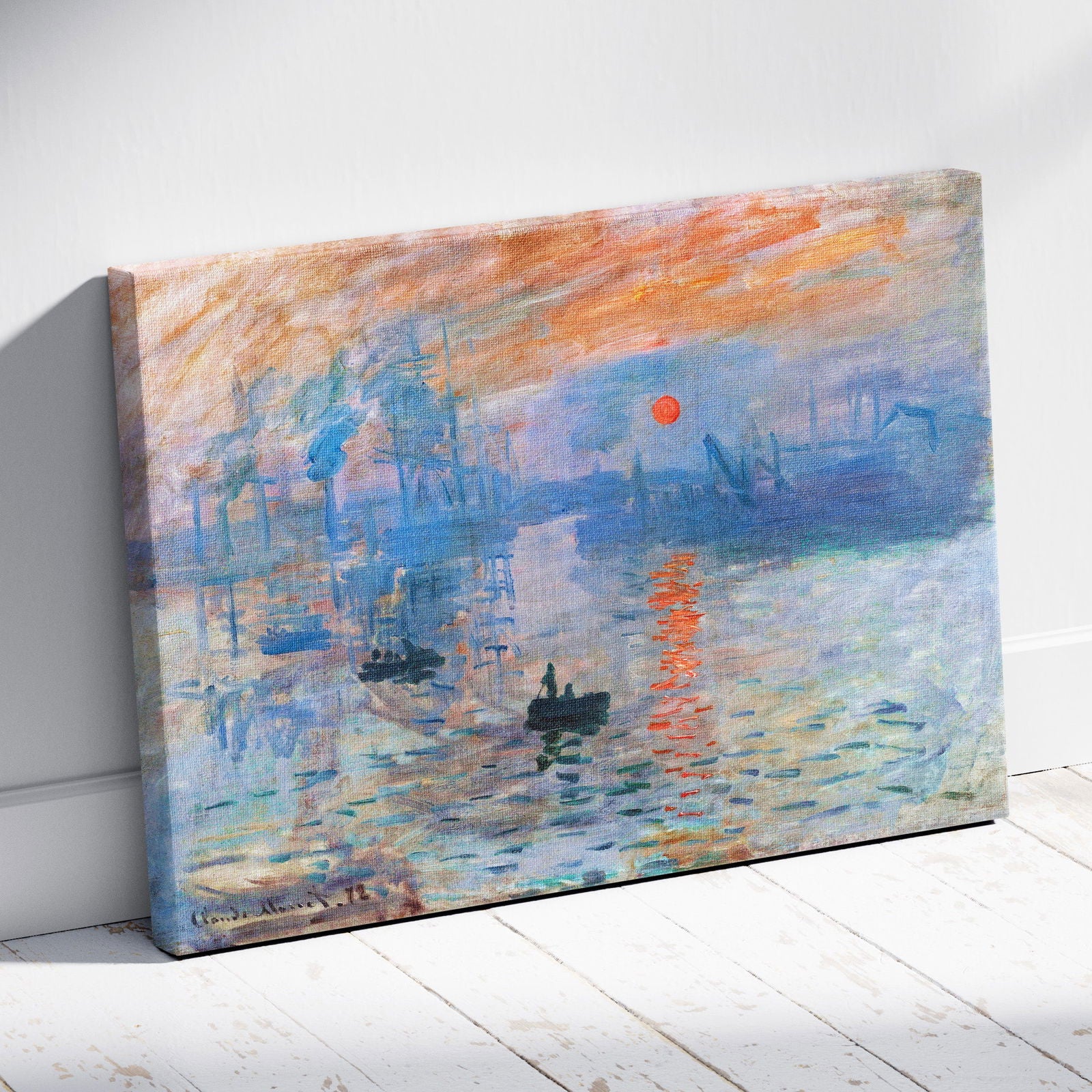 Impressionism, Sunrise - Claude Monét - Framed Canvas Wall Art Print - House Prints