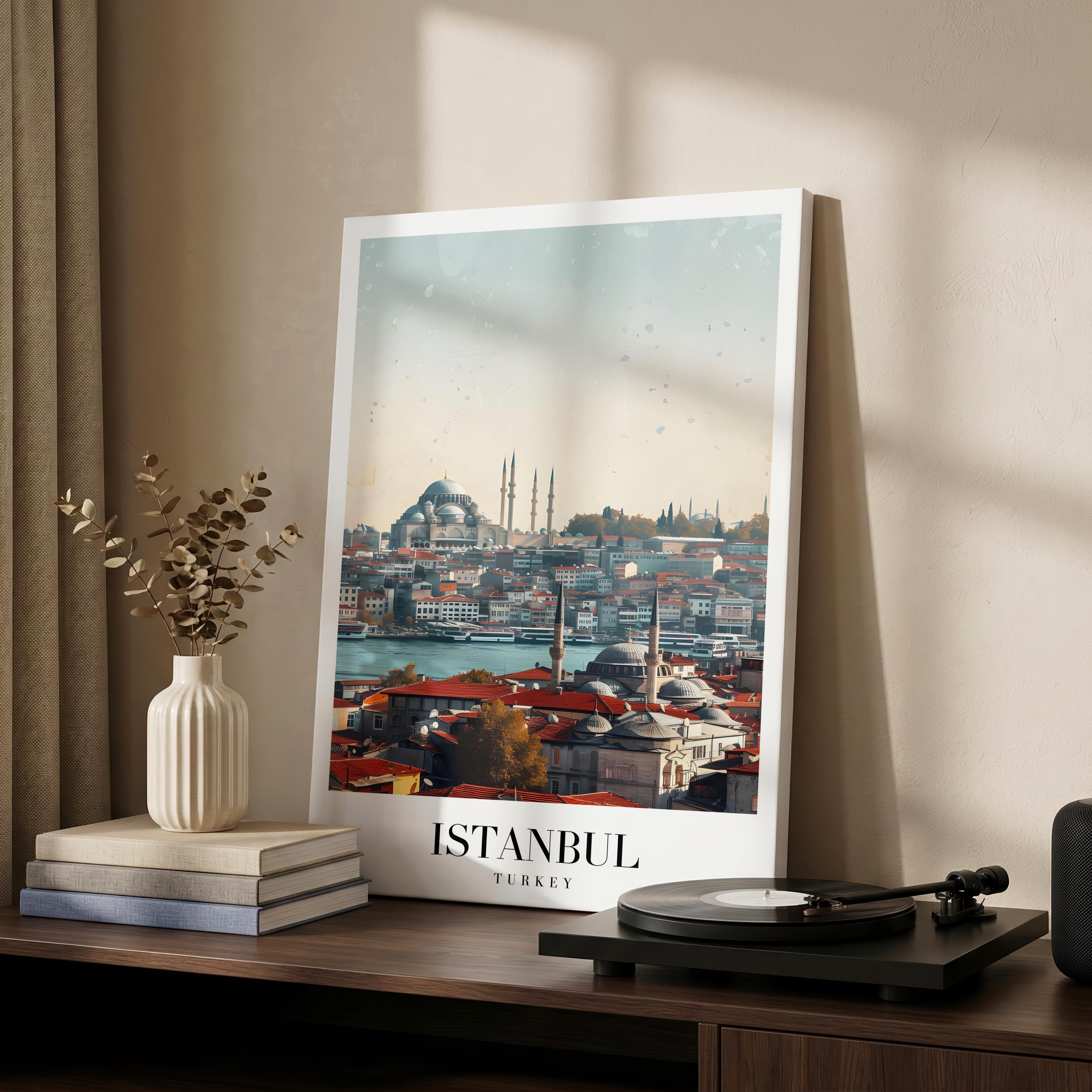 Istanbul Turkey World City Travel Art - Framed Canvas Wall Art Print | House Prints