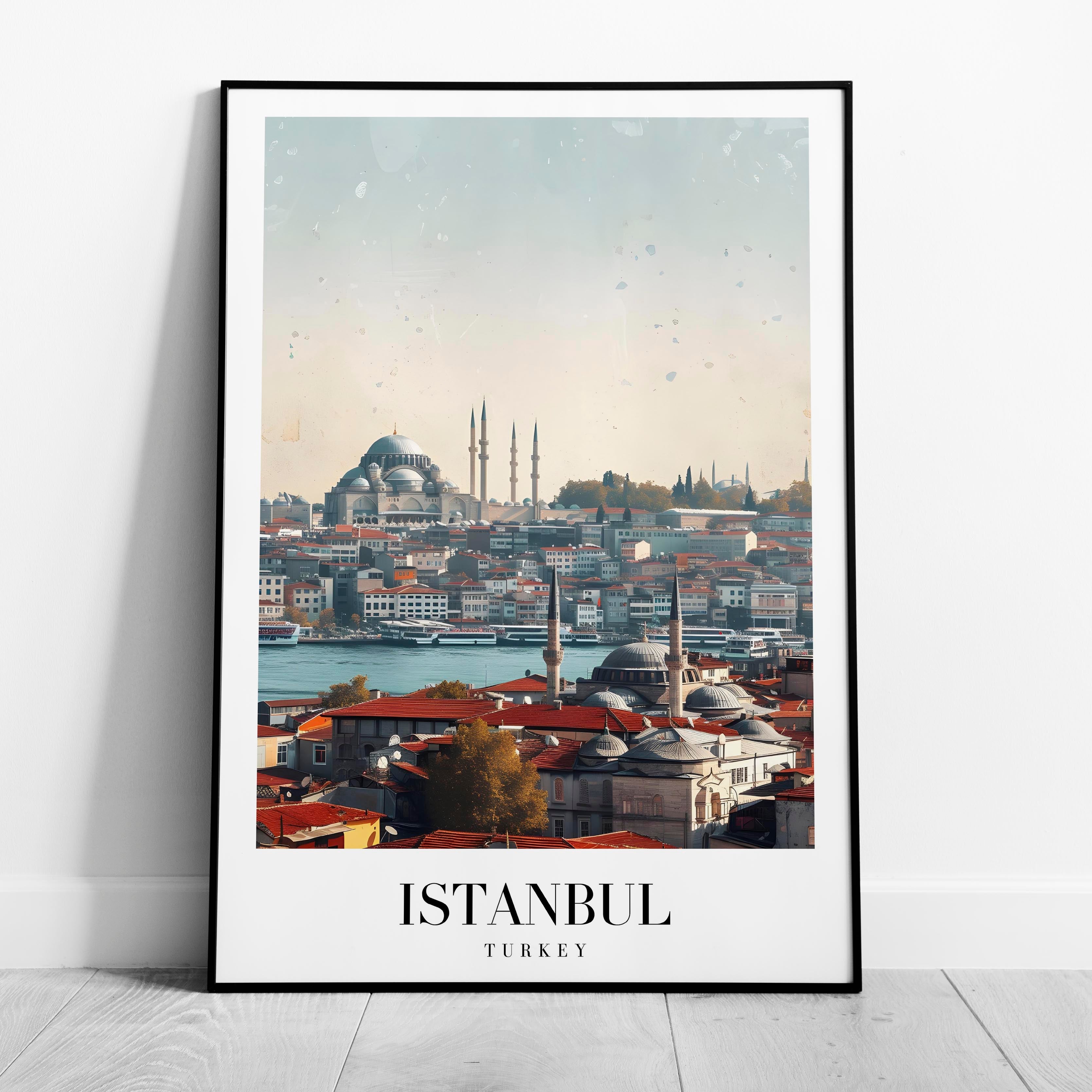 Istanbul Turkey World City Travel Art - Rolled Poster Wall Art Print