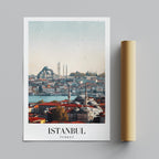 Istanbul Turkey World City Travel Art - Rolled Poster Wall Art Print
