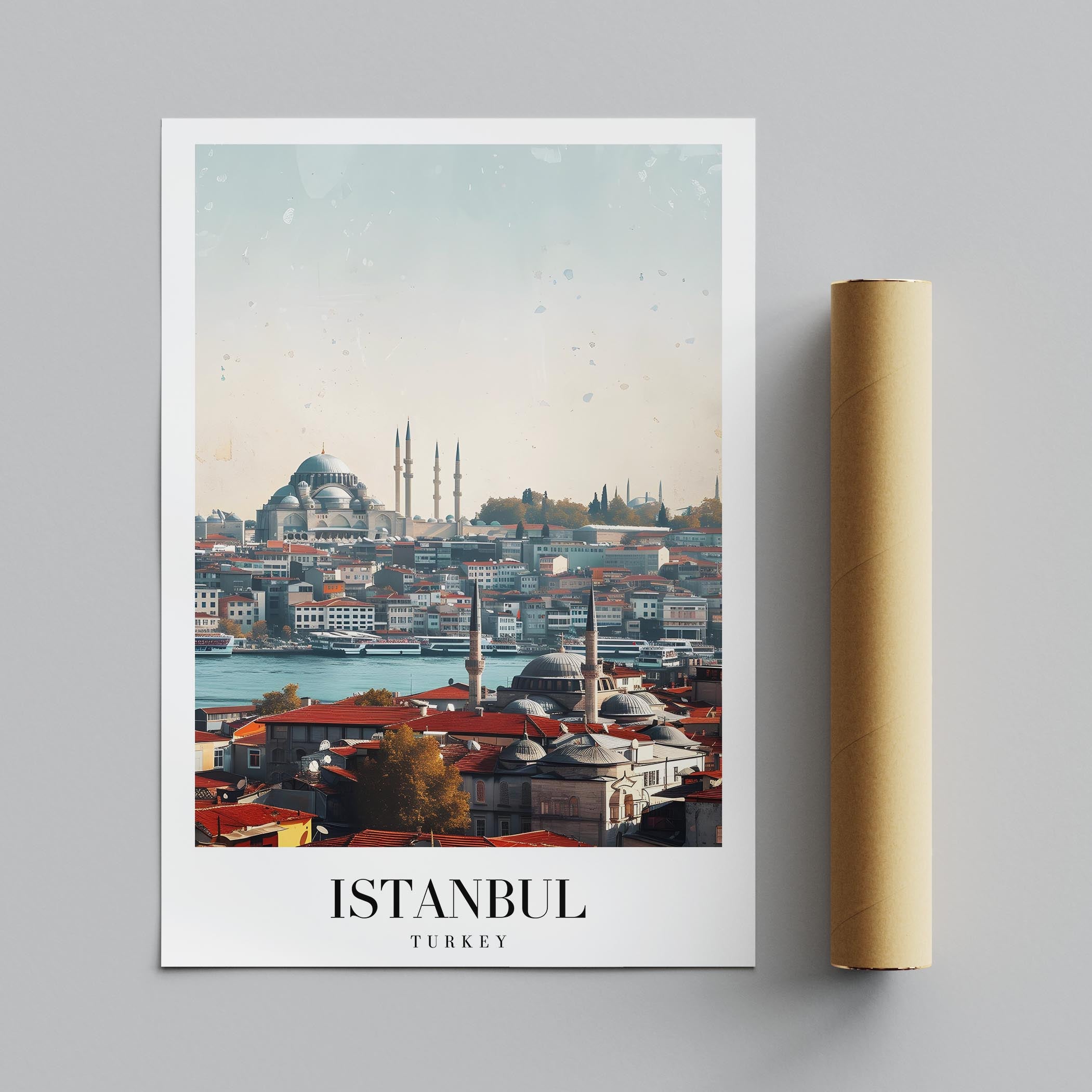 Istanbul Turkey World City Travel Art - Rolled Poster Wall Art Print