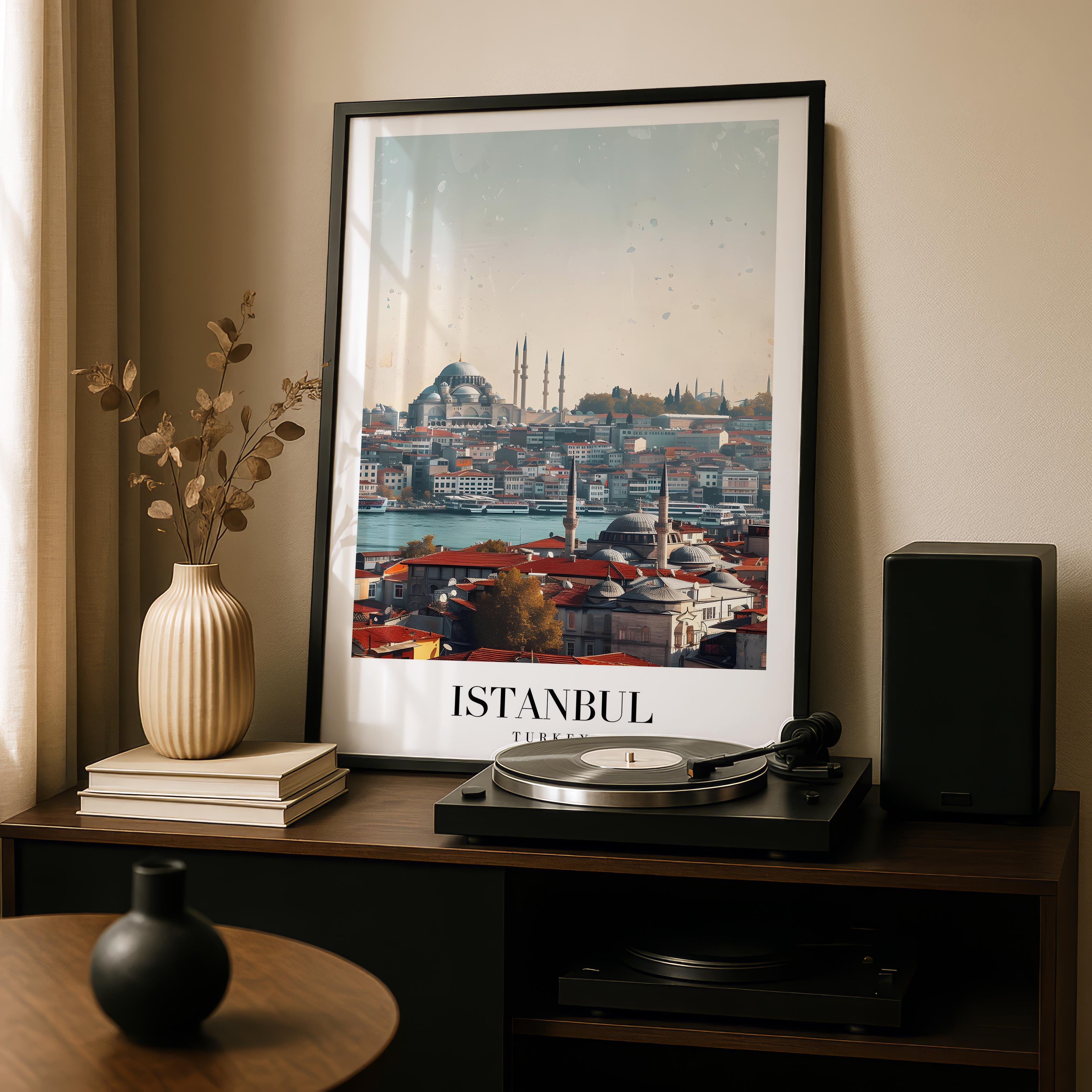 Istanbul Turkey World City Travel Art - Rolled Poster Wall Art Print