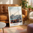 Istanbul Turkey World City Travel Art - Rolled Poster Wall Art Print