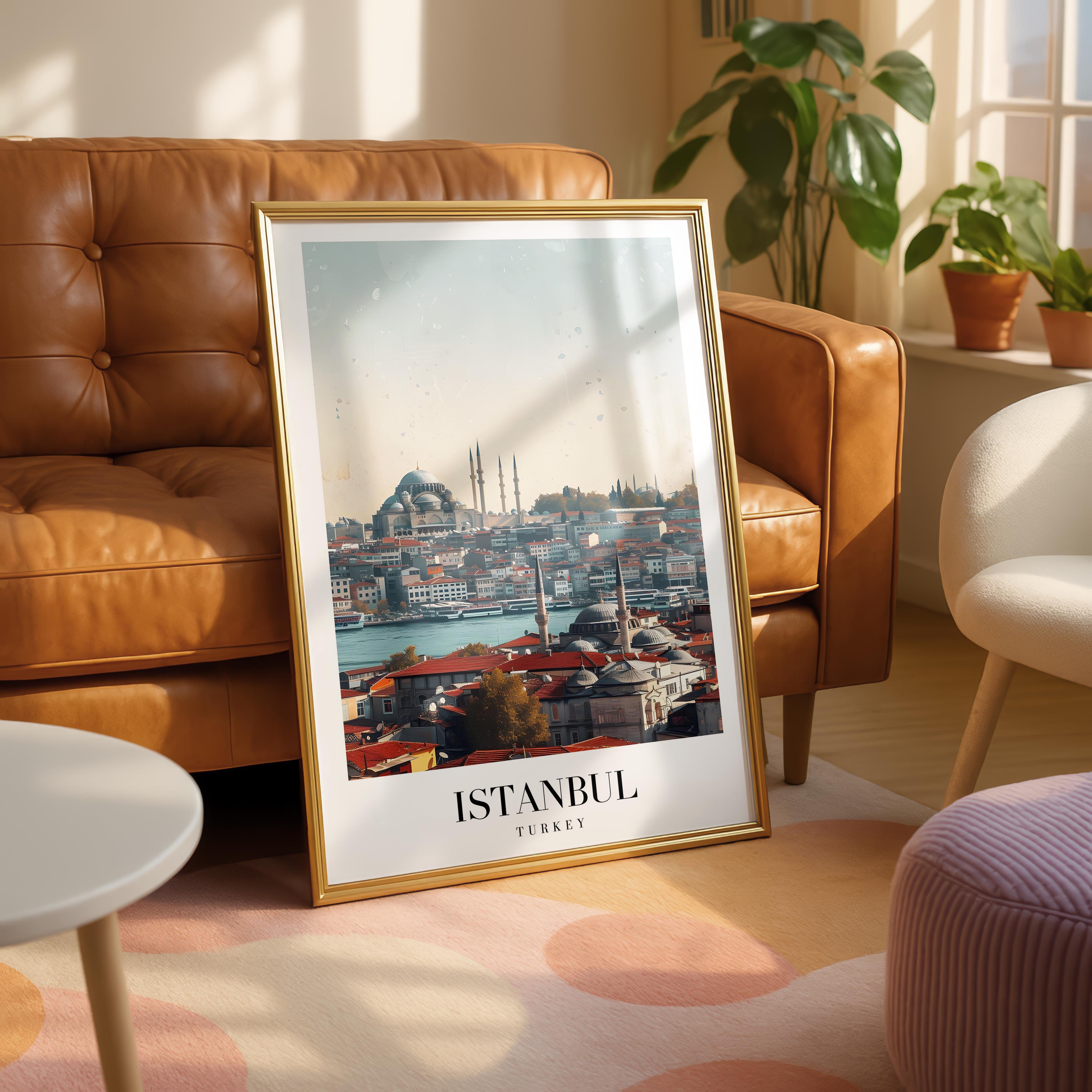 Istanbul Turkey World City Travel Art - Rolled Poster Wall Art Print