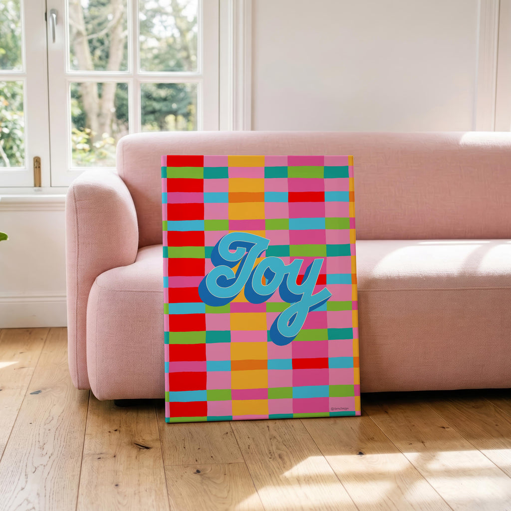 Joy Stripe Hype 3 - Seta Zakian - Framed Canvas Wall Art Print | House Prints
