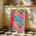 Joy Stripe Hype 3 - Seta Zakian - Rolled Poster Wall Art Print | House Prints