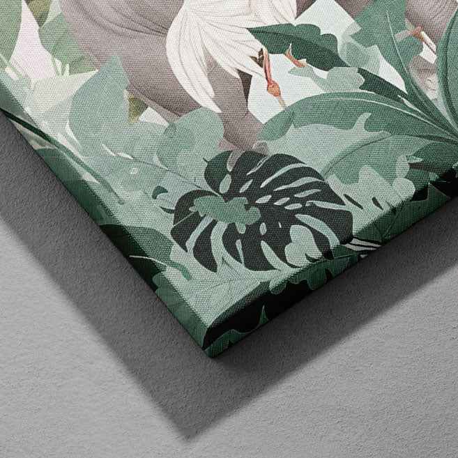 Jungle Animal Friends in Paradise - Framed Canvas Wall Art Print