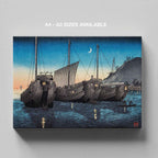 Junks in Inatori Bay, Izu - Hiroaki Takahashi - Framed Canvas Wall Art Print | House Prints