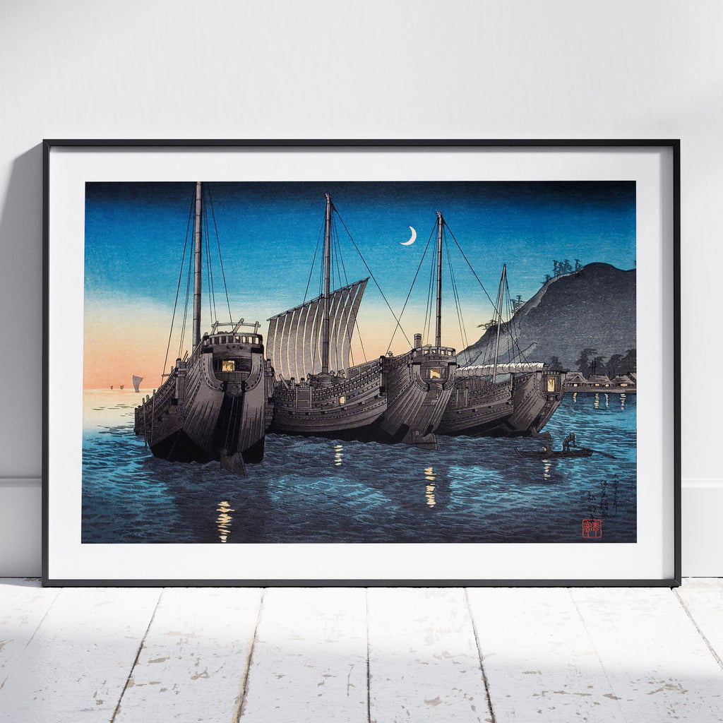 Junks in Inatori Bay, Izu - Hiroaki Takahashi - Rolled Poster Wall Art Print | House Prints