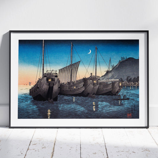 Junks in Inatori Bay, Izu - Hiroaki Takahashi - Rolled Poster Wall Art Print - House Prints