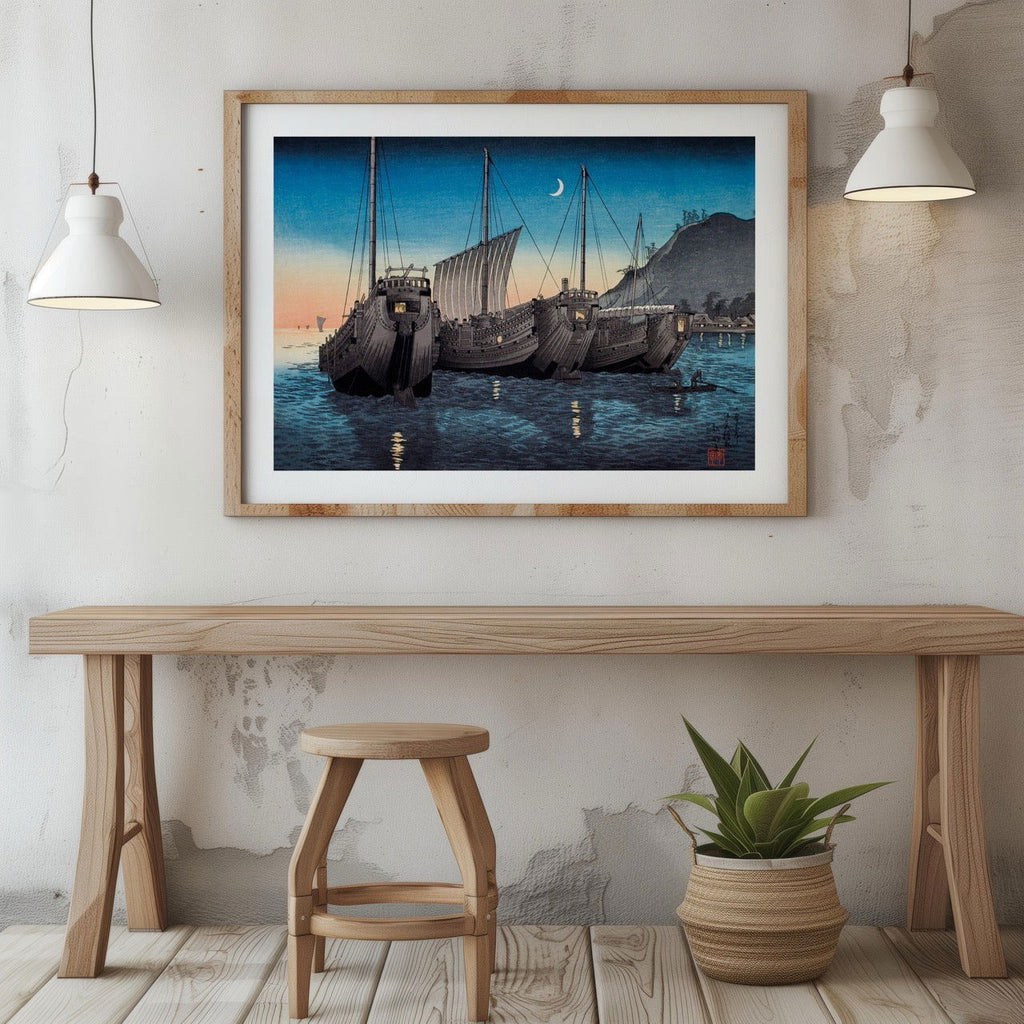 Junks in Inatori Bay, Izu - Hiroaki Takahashi - Rolled Poster Wall Art Print | House Prints