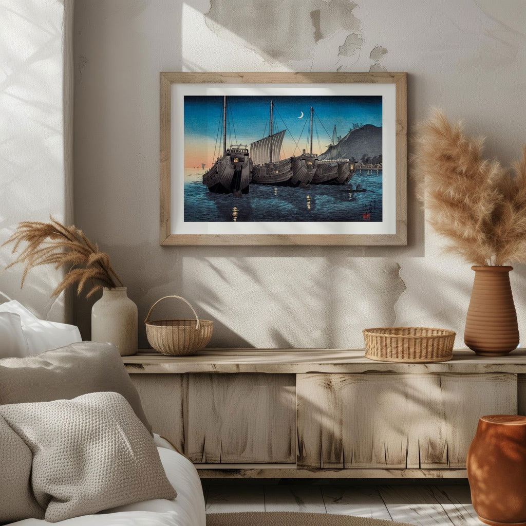 Junks in Inatori Bay, Izu - Hiroaki Takahashi - Rolled Poster Wall Art Print | House Prints