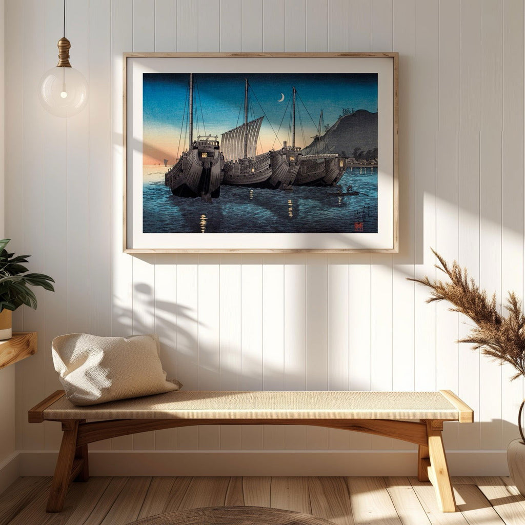 Junks in Inatori Bay, Izu - Hiroaki Takahashi - Rolled Poster Wall Art Print | House Prints