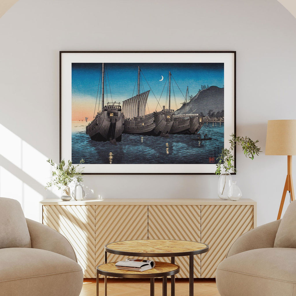 Junks in Inatori Bay, Izu - Hiroaki Takahashi - Rolled Poster Wall Art Print | House Prints