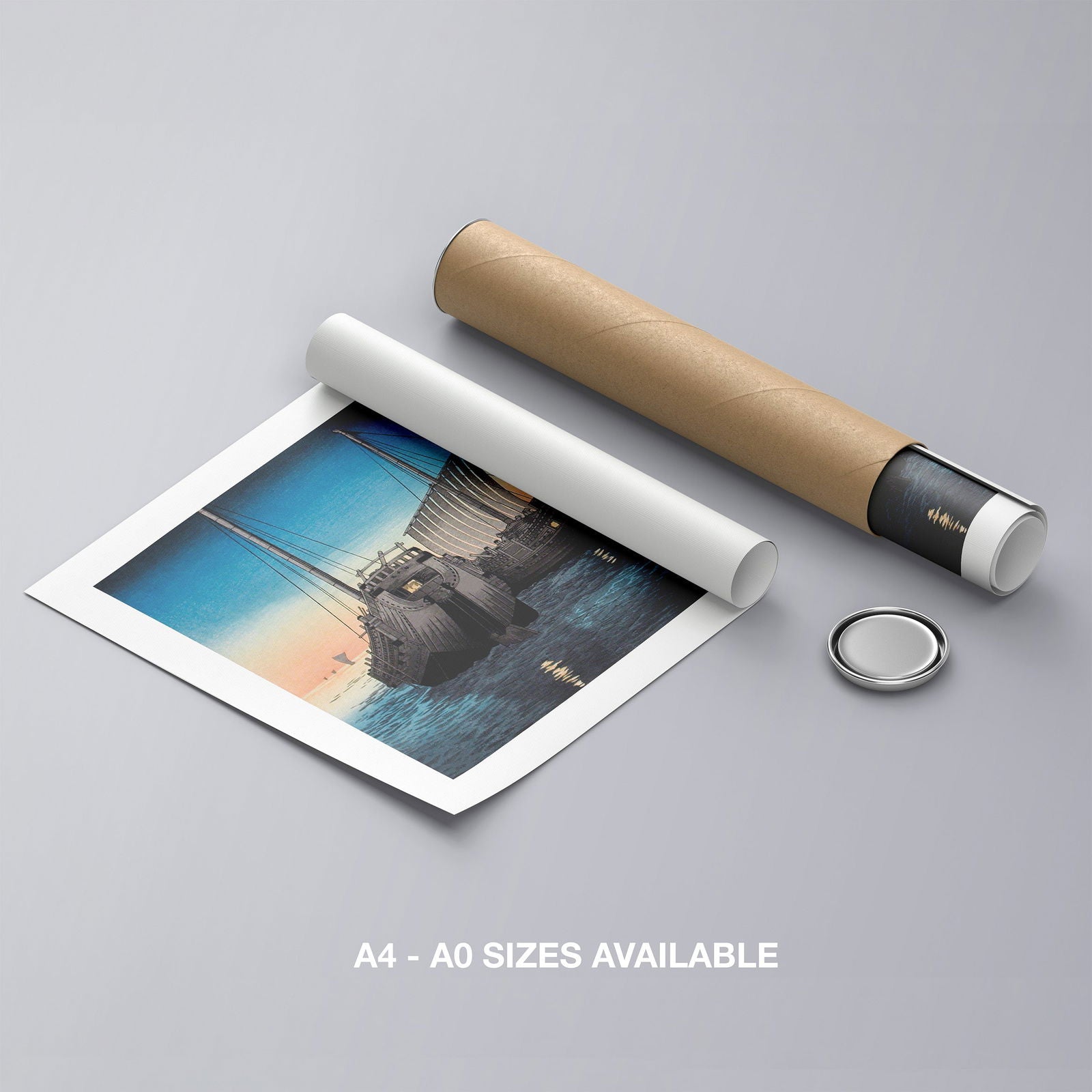 Junks in Inatori Bay, Izu - Hiroaki Takahashi - Rolled Poster Wall Art Print | House Prints