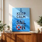 Keep Calm and Sail On - Seta Zakian - Framed Canvas Wall Art Print