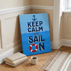 Keep Calm and Sail On - Seta Zakian - Framed Canvas Wall Art Print