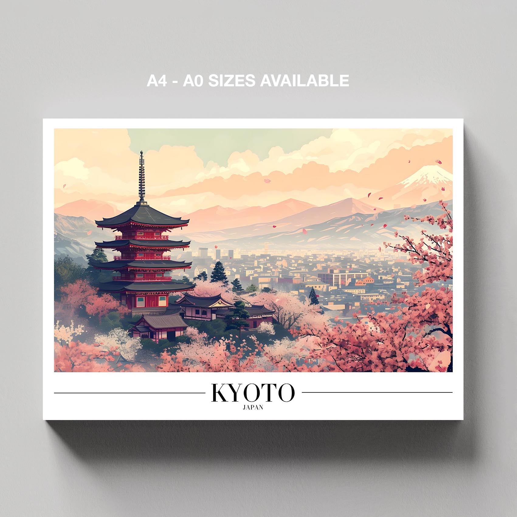 Serene Kyoto Japan City World Travel - Framed Canvas Wall Art Print | House Prints