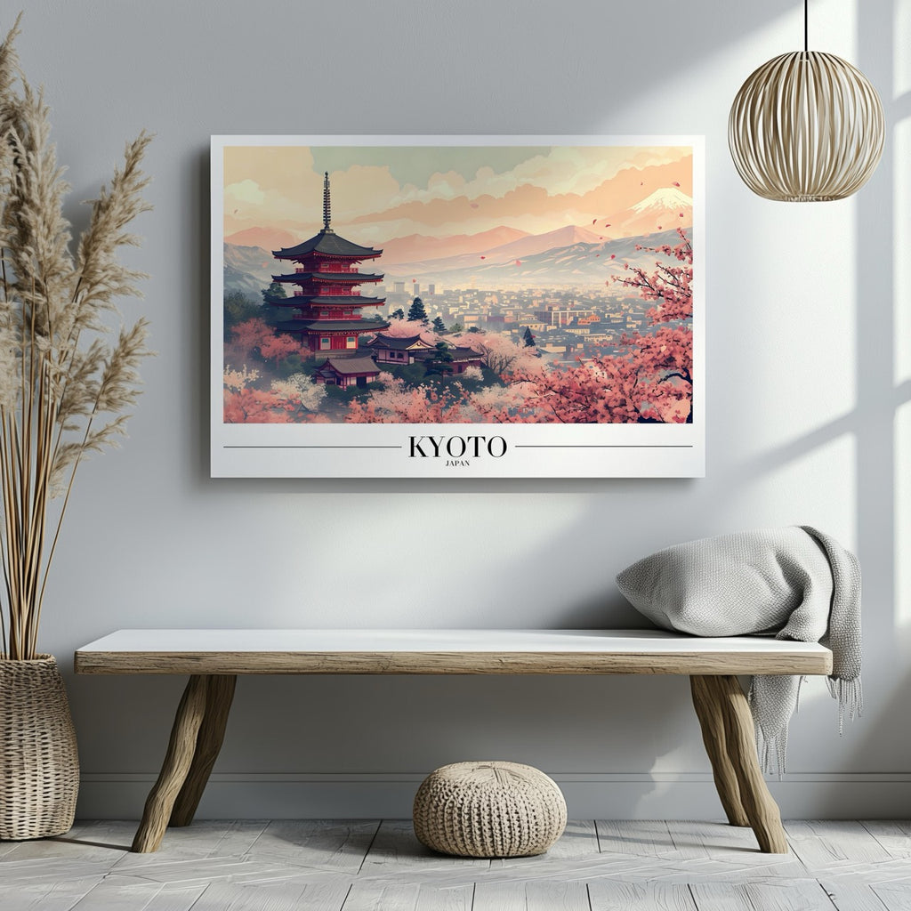 Serene Kyoto Japan City World Travel - Framed Canvas Wall Art Print | House Prints