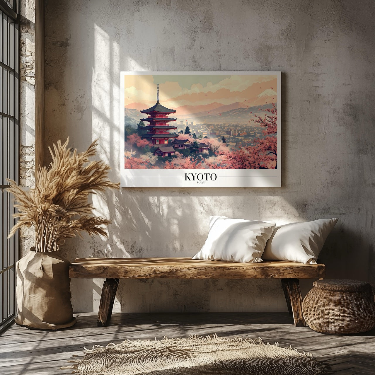 Serene Kyoto Japan City World Travel - Framed Canvas Wall Art Print | House Prints
