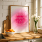 Keep Chasing Your Dreams Modern Pink Gradient - Rolled Poster Wall Art Print