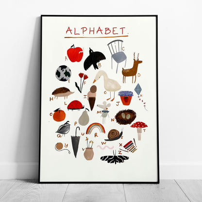 Kids Nursery Learn the ABC Alphabet - Rolled Poster Wall Art Print - House Prints