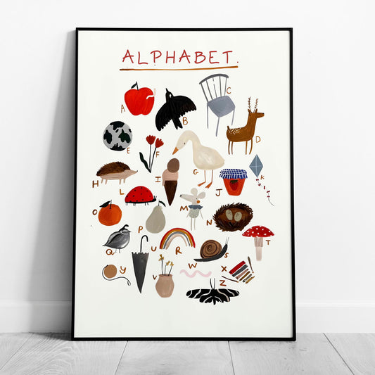 Kids Nursery Learn the ABC Alphabet - Rolled Poster Wall Art Print - House Prints