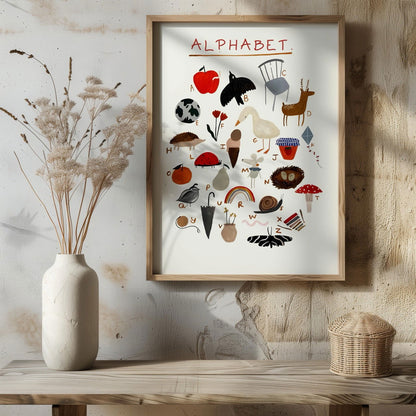 Kids Nursery Learn the ABC Alphabet - Rolled Poster Wall Art Print - House Prints