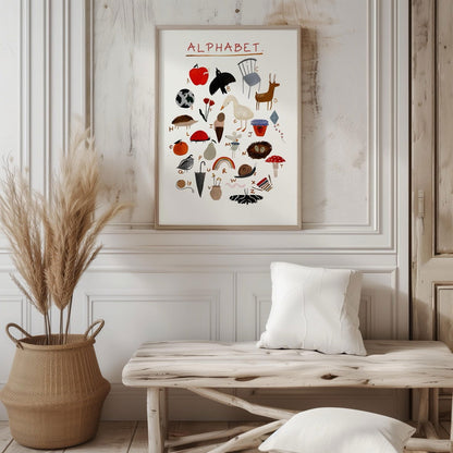 Kids Nursery Learn the ABC Alphabet - Rolled Poster Wall Art Print - House Prints